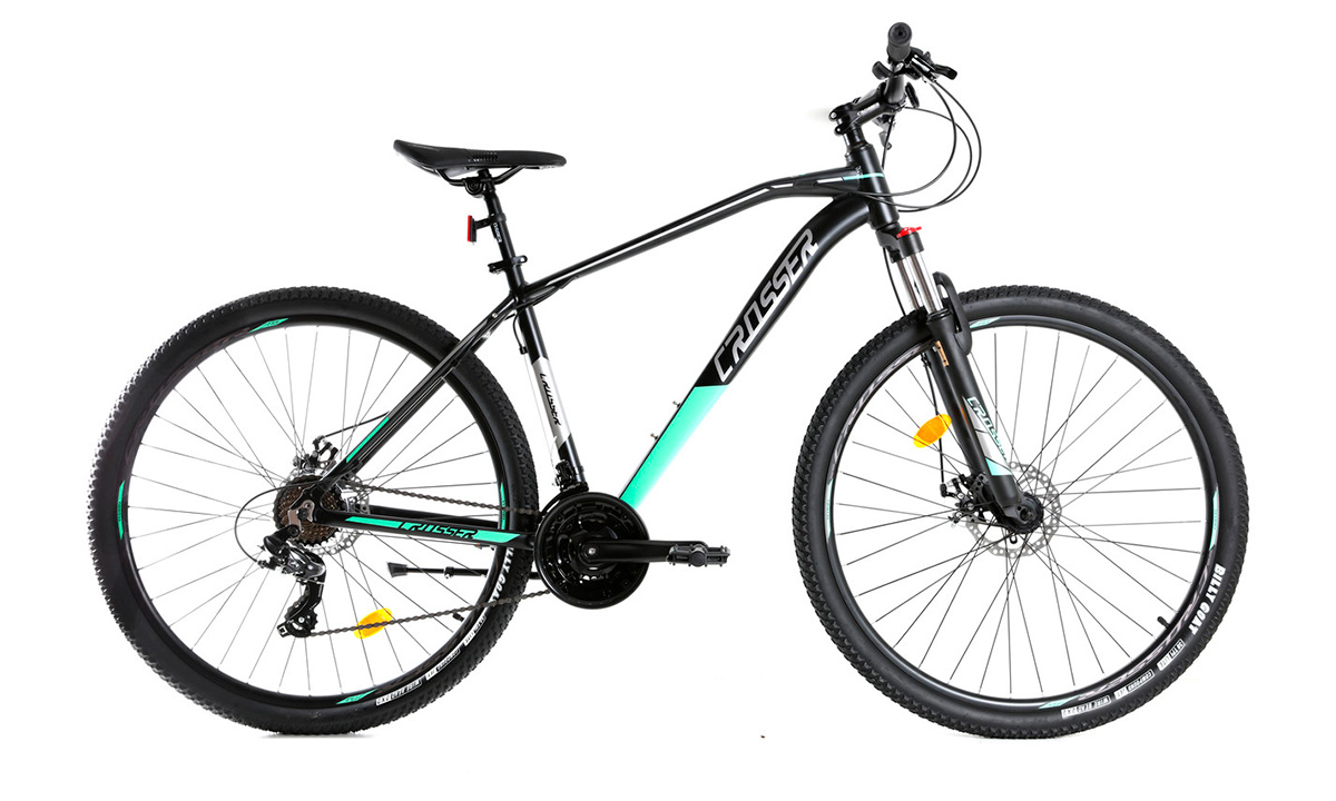 Фотография Велосипед Crosser Jazzz 1 29" 2021, размер L, Черно-зеленый 
